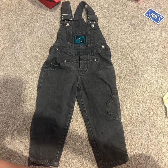 Vintage bugle boy, black denim, overalls, size 2T - Picture 1 of 5